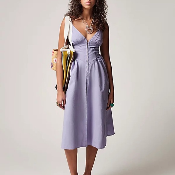 Corset Lavender Midi Dress - Picture 2 of 6